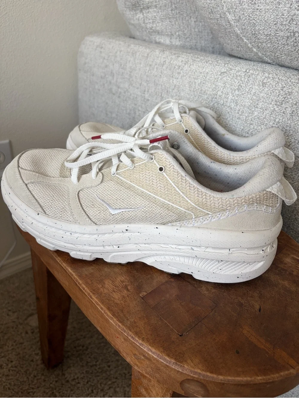 Hoka Bondi B3LS Men's Running Shoes — Cream White